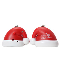 Porte-clés LED Père Noël Lumineux Musical Joyeux Noël, Breloque de Sac en Plastique, Ornement de Fête