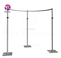 Support de rideau de scène en aluminium réglable avec double barre transversale pour toile de fond de mariage, photomaton, salon professionnel