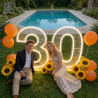 Enseigne lumineuse LED néon en acrylique numéro 21, autoportante, pour anniversaire, fête, bureau, maison, centre commercial, écoles - Haute Qualité