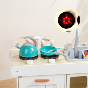 Cucina Giocattolo in Legno per Bambini con Caminetto, Suoni e Luci, Gioco Educativo di Imitazione, Regalo per Bambini e Bambine - Product Image 5