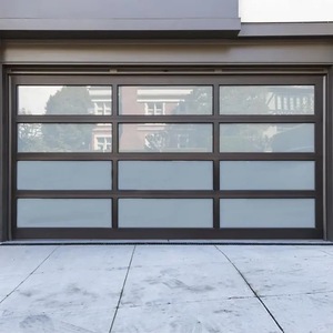 <span class=keywords><strong>Porte</strong></span> <span class=keywords><strong>de</strong></span> <span class=keywords><strong>garage</strong></span> sectionnelle en aluminium avec verre trempé, moderne, panoramique, antivol, à levage automatique, pour villa - Product Image 4