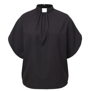 Camicia per Clero Femminile <span class=keywords><strong>con</strong></span> <span class=keywords><strong>Maniche</strong></span> <span class=keywords><strong>a</strong></span> <span class=keywords><strong>Pipistrello</strong></span> e Colletto <span class=keywords><strong>a</strong></span> Linguetta per Sacerdotesse - Product Image 4