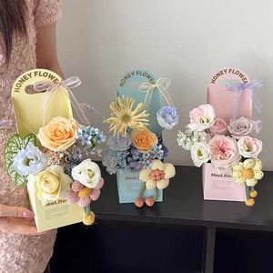 Boîte à fleurs à estampage à chaud, boîte d'arrangement floral, boîte cadeau pour fleurs, matériaux d'emballage faits à la main pour fleuristes - Product Image 1