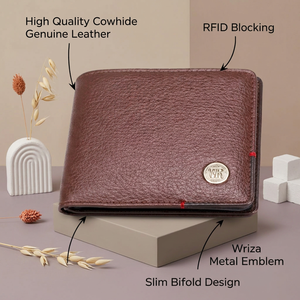 High Quality Customized Brown Men's <b>RFID</b> Genuine Leather <b>Wallet</b> Short and Slim Travel Accessory - Product Image 4