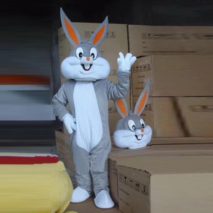 Haute qualité doux en peluche tissu rose vert lapin mascotte Costumes drôle Bug lapin tenue adultes dessin animé Animal Anime EVA - Product Image 4