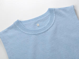 <span class=keywords><strong>Cardigan</strong></span> bleu clair à col rond <span class=keywords><strong>ou</strong></span> <span class=keywords><strong>gilet</strong></span> sans manches pour femmes haut en tricot Stringy Selvedge Lady - Product Image 5