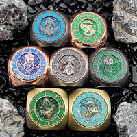 Dés en métal à 6 faces Roulette RPG Colored Case Round Cube Fidget Spinner DND Dice