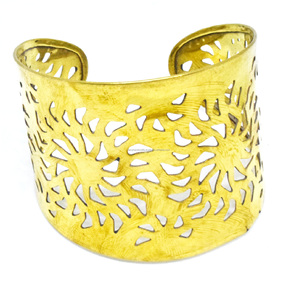 Pulsera Abierta de Latón Grueso con Diseño de Cuerno y Hueso de 8mm, Estilo Italiano, Media Luna, Joyería para Mujer, Colección Navidad y Primavera 2024 - Product Image 3