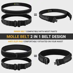 1000D Molle Nylon Belt Multi Color Tactico 3pcs Set Molle Tactical Belt For Men