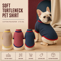 Pull tricoté pour chiot à col montant, en mélange de coton avec bordure contrastante, pour commandes en gros de boutiques, directement de l'usine