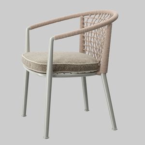 Chaise de patio élégante en rotin tressé avec accoudoirs, résistante aux intempéries, pour l'extérieur, avec coussin, idéale pour café et <span class=keywords><strong>bistrot</strong></span> - Product Image 3