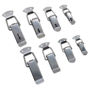 Verrou à ressort en acier inoxydable pour boîte à outils, avec boucle bec de canard, en métal poli, conception à trou de serrure - Product Image 2