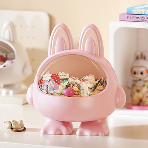 Mini Monster Desktop Storage Box Milk White Round Standing Type For Desk Organizing Hair Accessories - Product Image 2