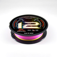 NOUVEAU YGKX Ligne de pêche tressée flottante 100% PE 12 brins 200m Multicolore Super résistante Multifilament Anti-morsure pour la pêche en lac et en rivière