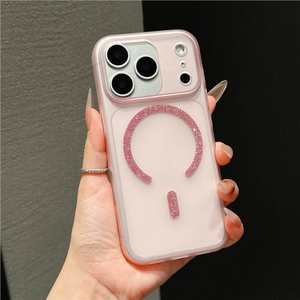 Coque de téléphone magnétique antichoc intégrale semi-transparente effet peau scintillante givrée, compatible avec iPhone 17 Pro Max - Product Image 6