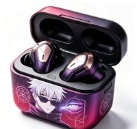 Écouteurs sans fil à motif anime, écouteurs violets, réduction de bruit automatique, écouteurs intra-auriculaires pour un usage quotidien