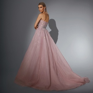 定制美人鱼晚礼服性感甜心无背蕾丝亮片可拆卸火车3D落地长度前庭舞会 - Product Image 2