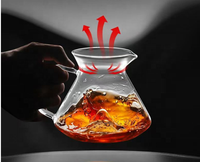 Carafe à café classique soufflée à la main personnalisée 450ml/600ml en verre borosilicate pour barista à domicile et café
