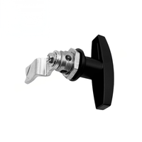 Équipement industriel Boîte à outils pour porte d'armoire Poignée en T noire Loquet de verrouillage à came avec clé 1333
