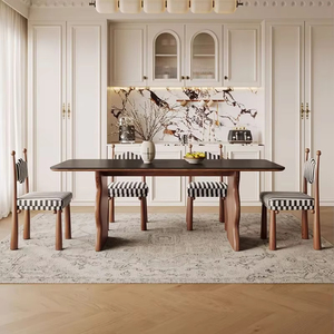 Fabricante al por mayor wabi-sabi estilo caucho Fresno muebles de comedor de madera moderna mesa de comedor para la venta - Product Image 4