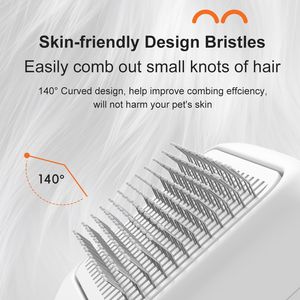 3-en-1 Rechargeable Automatique Remover Ultraviolet Moss Lamp Steamy Brush Pet Grooming Dog Hair Comb Stainless Steel Plastic - Product Image 4