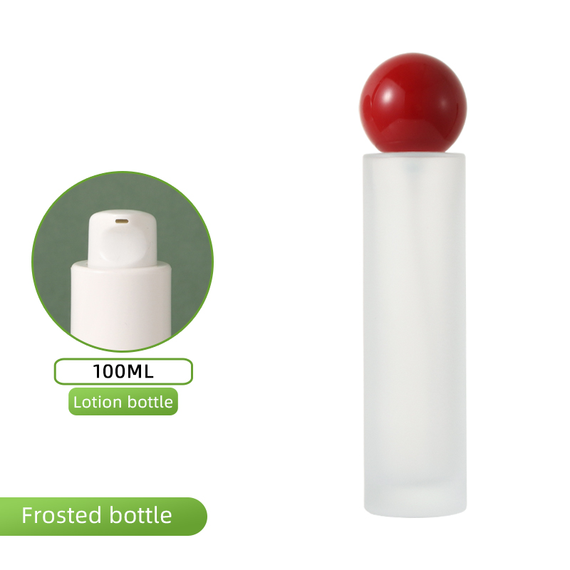 Flacon givré de 100 ml - lotion blanche + couvercle rouge Nika