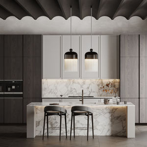 Servicios de Diseño 3D para Villas: Muebles de Cocina Modernos de Lujo en <span class=keywords><strong>Blanco</strong></span> y Gris Brillante, Planos para Villas y Resorts - Product Image 2