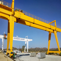 Pont roulant à double poutre de 20 tonnes, monté sur rail, avec palan électrique, moteur, boîte de vitesses, télécommande, usage intensif, CE ISO, levage 20m