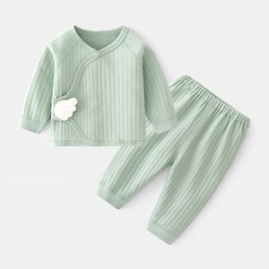Ensemble <span class=keywords><strong>de</strong></span> vêtements pour bébé nouveau-né unisexe, couleur unie, printemps automne, pantalon en coton pour fillette, ensemble <span class=keywords><strong>de</strong></span> vêtements mignon pour bébé garçon et fille - Product Image 5