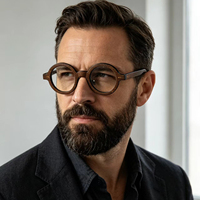Monture de lunettes haut de gamme en corne de buffle véritable, faite à la main, couleur unie, pour hommes et femmes, marron, logo personnalisable