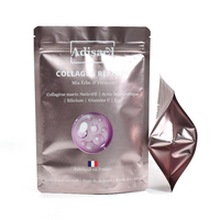 Sachet Doypack Mat Métallisé Aluminisé Personnalisé à Haute Barrière avec Fermeture Zip Refermable pour Poudre de Collagène Marin