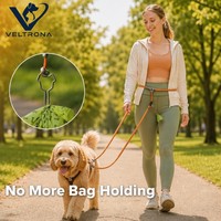 Clip de fixation pour sacs à déjections canines, en plastique noir, fixation Velcro pour laisse, support mains libres pour sacs à crottes de chien, 9 couleurs, 14 cm, 15 g