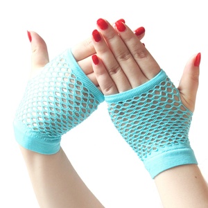 Gants en maille résille noir néon Short Party Dance Club Gants et mitaines fantaisie - Product Image 3
