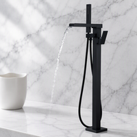 Nouveau style de robinetterie de baignoire en laiton apparent, avec douchette pluie, bec cascade chaud/froid et cartouche céramique, ensemble de douche domestique