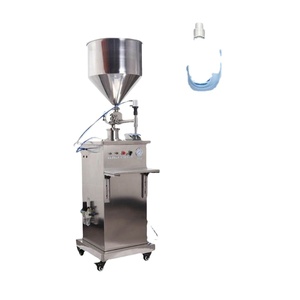 Semi-automatic Pneumatic Vertical Paste Filling Machine High-viscosity Gel Honey Shampoo Quantitative Filling <b>Plastic</b> Bottles - Product Image 1