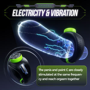 APP-gesteuerter Elektroschock-Penisring mit Verzögerungsfunktion, vibrierender Sexspielzeug-Vibrator für Männer - Product Image 3