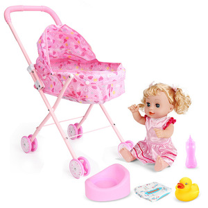 Poussette pliable pour bébé en plastique fabriquée en usine, jouet de simulation de voiture pour poupée, jouet pour enfants de 5 à 7 ans - Product Image 6