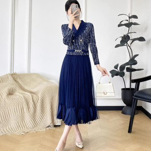 Vestido Plisado Miyake, Nueva Colección Verano 2026, Vestido Midi Holgado Informal para Mujer, Tallas Grandes, Venta al Por Mayor - Product Image 4