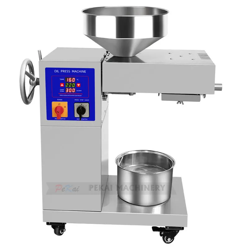 D06 pressatura automatica dell'olio efficace per uso domestico in acciaio inossidabile macchina per l'estrazione di olio freddo caldo controllo della temperatura sesamo