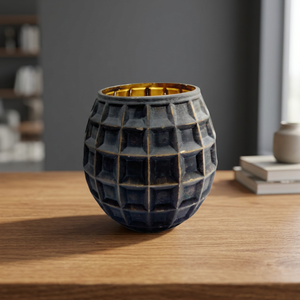 Nuevo Florero Decorativo Personalizado Único 2023 de Lujo Moderno con Tapa Ovalada de Vidrio Negro Mate Hecho a Mano de Alta Calidad - Product Image 3