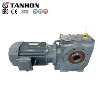 SA77 3kW 4P Reductor de velocidad de ángulo recto con eje hueco y engranaje helicoidal, relación 21.57, M1 CW, brida 50, para transportadores, mezcladoras y procesamiento de alimentos