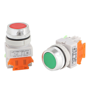 Lay37 <b>Push</b> <b>Button</b> <b>Switch</b> 1NO1NC 30mm Flat Head Self Resetting Screw Terminal IP40 Plastic - Product Image 4