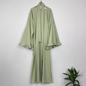 ชุดอาบายาสำหรับผู้หญิงมุสลิมซักได้ยาวถึงพื้นผ้าชีฟองสีทึบทันสมัยสำหรับงานประชุมชั้นเรียนงานอดิเรกมิตรภาพ<span class=keywords><strong>ชา</strong></span>สร้างสรรค์ - Product Image 5