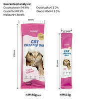 FAENBEI English Cat Snacks Poisson Chat Bandes Liquide En Conserve Sac De Nourriture Humide Sans Conservateurs Chats Adultes 15g X4