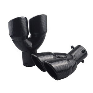 Tubo de escape doble TL de 2.5 pulgadas, puntiagudo, de acero inoxidable pulido a espejo, para escape universal con caja de salida doble - Product Image 5