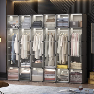 Simple Wardrobe For Home Bedroom Rental Apartment Transparent Door Fabric Closet Modern Minimalist Design Clothing Organizer - Product Image 4