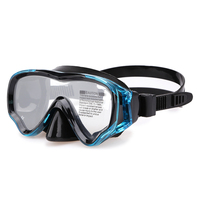 Masque de plongée à lentille unique avec cadre en silicone transparent, anti-buée, verre étanche pour les jeunes enfants, lunettes de natation