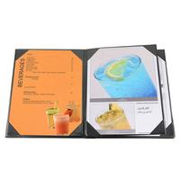 Carpeta Portamenués Personalizada con Logotipo para Hotel o Restaurante, Cubierta de Cuero PU Negro, 4/6 Vistas, para Menús de Comida