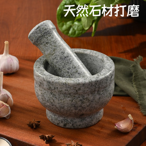 Mortier et pilon en pierre pour l'ail, outil durable pour les herbes et les épices, usage domestique - Product Image 4