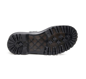 Chaude nouvelle mode femmes plate-forme bottes bout rond grande taille en <span class=keywords><strong>cuir</strong></span> véritable femmes chaussures dames épais chaussures plates Style collège - Product Image 5